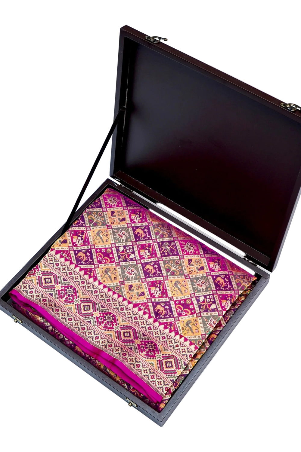 Fuschia Pink Patola Katan Silk Handwoven Banarasi Saree