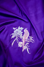 Orchid Purple Motif Katan Silk Handwoven Banarasi Saree