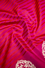 Magenta Pink Motif Mashru Silk  Handwoven Banarasi Saree