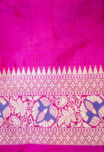 Rose Red Rangkat Katan Silk Handwoven Banarasi Saree