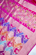 Fuschia Pink Rangkat Katan Silk Handwoven Banarasi Saree