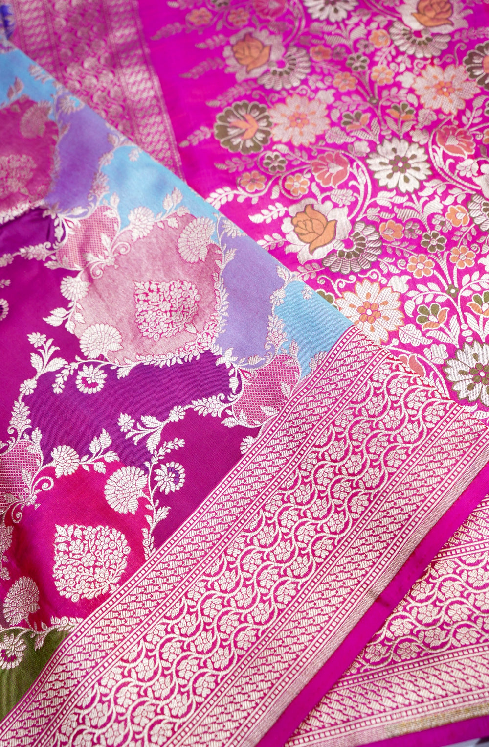 Rose Red Rangkat Katan Silk Handwoven Banarasi Saree