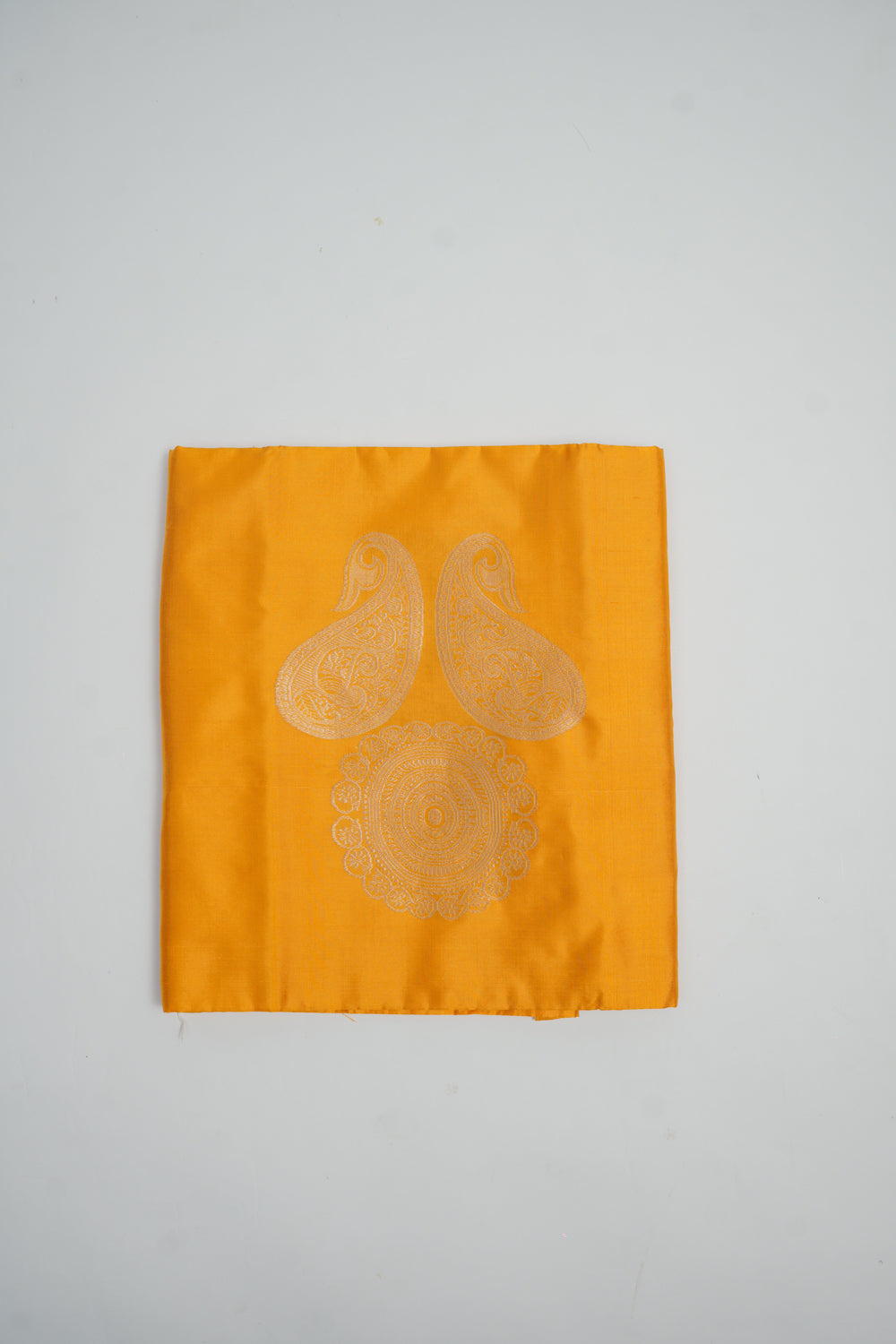 Gold Yellow Motif Katan Silk Co-Ord Set