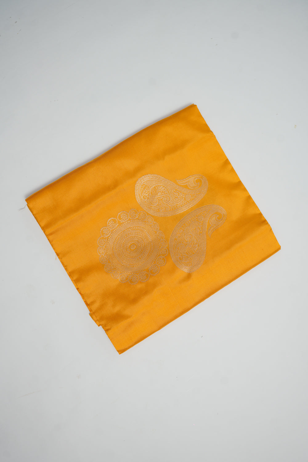 Gold Yellow Motif Katan Silk Co-Ord Set
