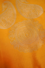 Gold Yellow Motif Katan Silk Co-Ord Set