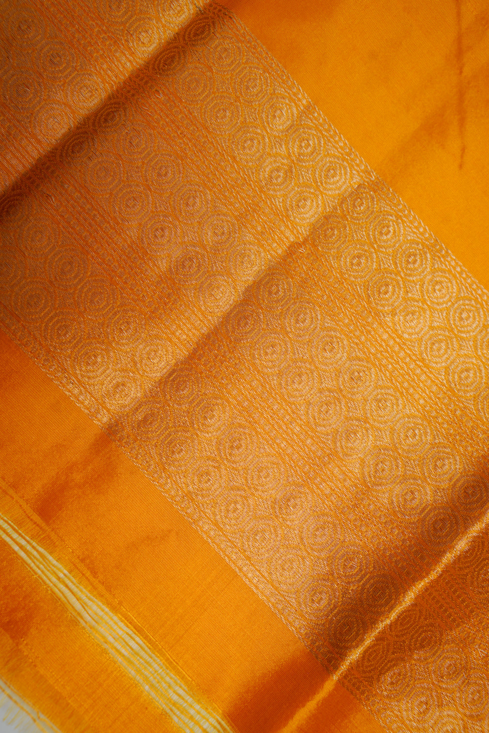 Gold Yellow Motif Katan Silk Co-Ord Set