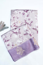 Crepe Pink Floral Soft Katan Silk Handwoven Banarasi Saree