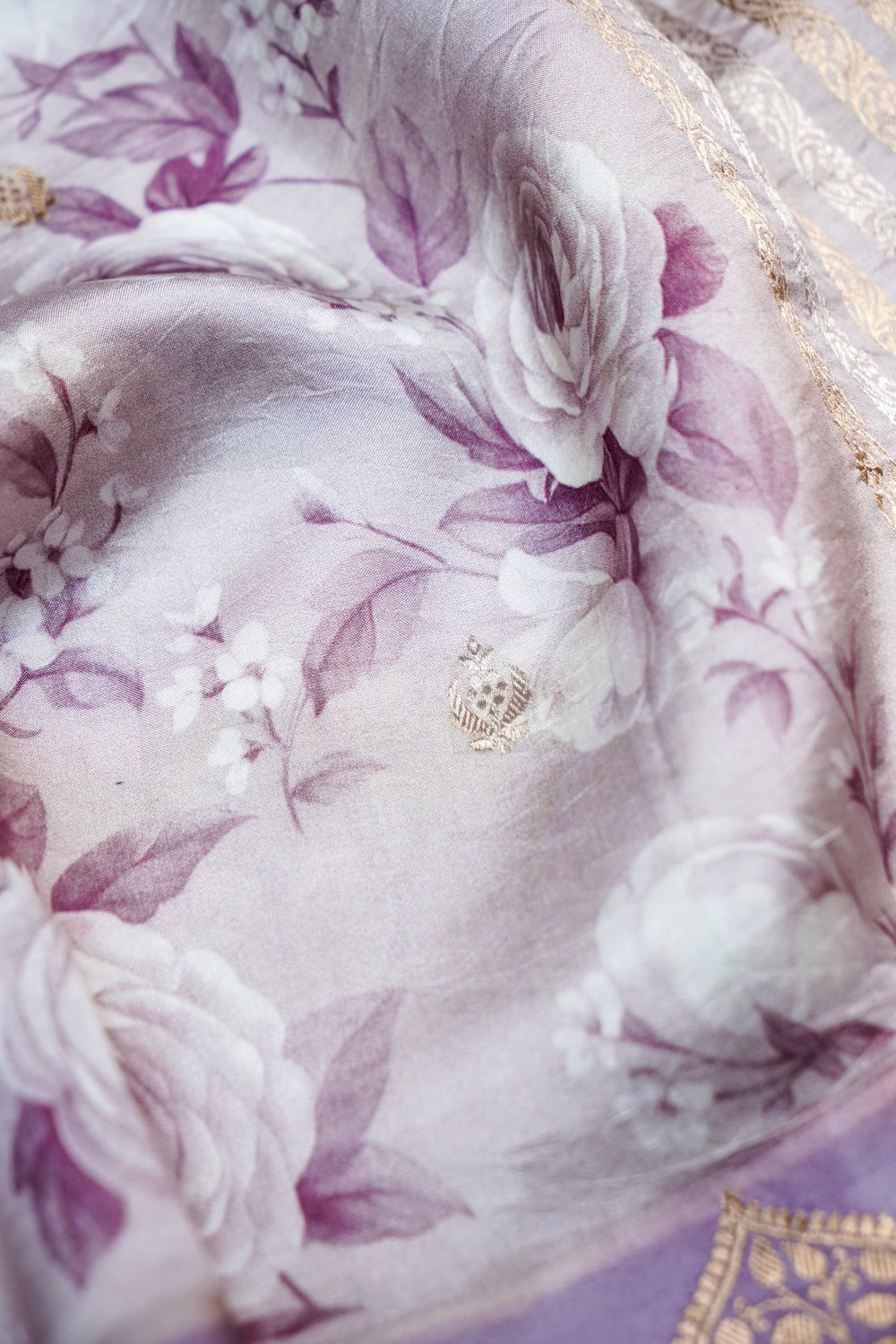 Crepe Pink Floral Soft Katan Silk Handwoven Banarasi Saree