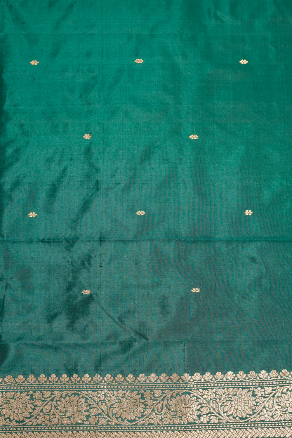 Pine Green Brocade Katan Silk Handwoven Banarasi Suit