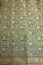 Pine Green Brocade Katan Silk Handwoven Banarasi Suit