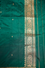 Pine Green Brocade Katan Silk Handwoven Banarasi Suit