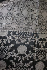 Coal Black Jaal Katan Silk Handwoven Banarasi Co-ord Set