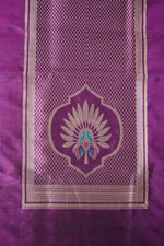 Orchid Purple Motif katan Silk Handwoven Banarasi Co-ord Set