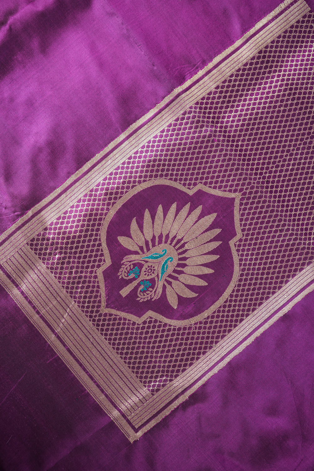 Orchid Purple Motif katan Silk Handwoven Banarasi Co-ord Set
