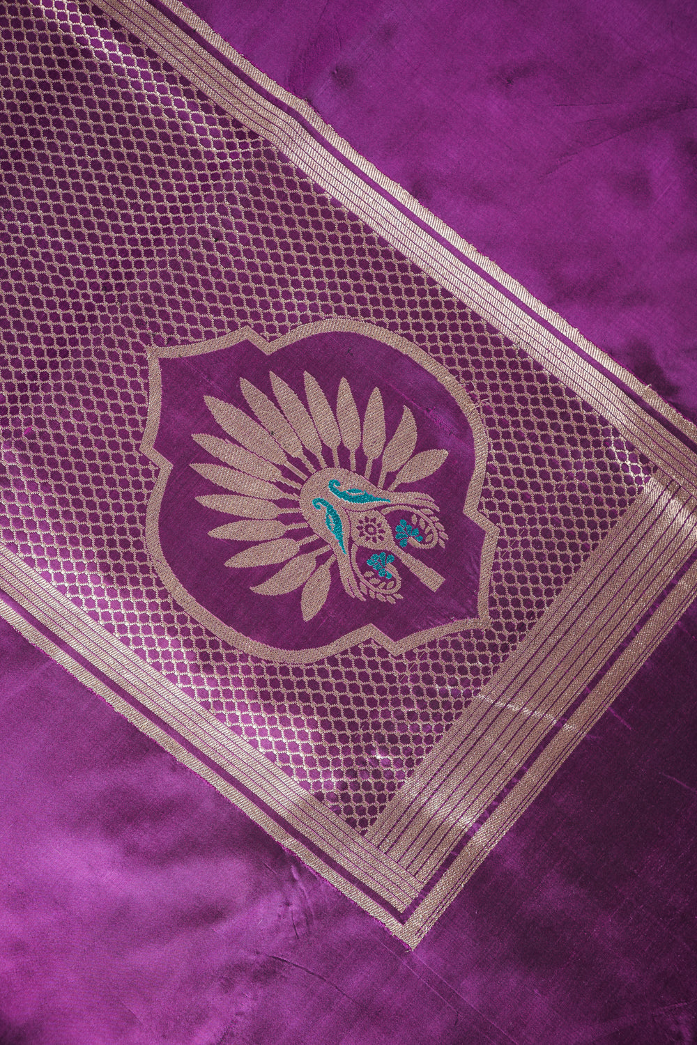 Orchid Purple Motif katan Silk Handwoven Banarasi Co-ord Set