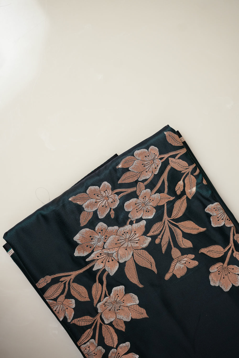Dark Green Floral katan Silk Handwoven Banarasi Co-ord Set