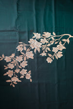Dark Green Floral katan Silk Handwoven Banarasi Co-ord Set