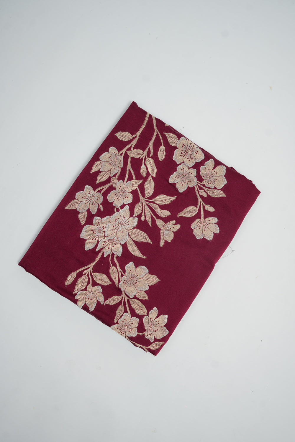 Wine Red Floral  Satin Silk Co-Ord Set