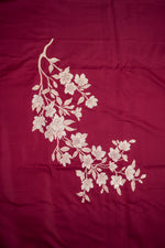 Wine Red Floral  Satin Silk Co-Ord Set