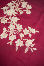 Wine Red Floral  Satin Silk Co-Ord Set