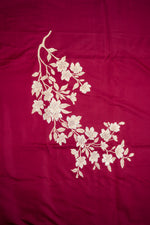 Wine Red Floral  Satin Silk Co-Ord Set