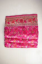 Rose Red Meenakari Jaal Katan Silk Handwoven Banarasi Saree