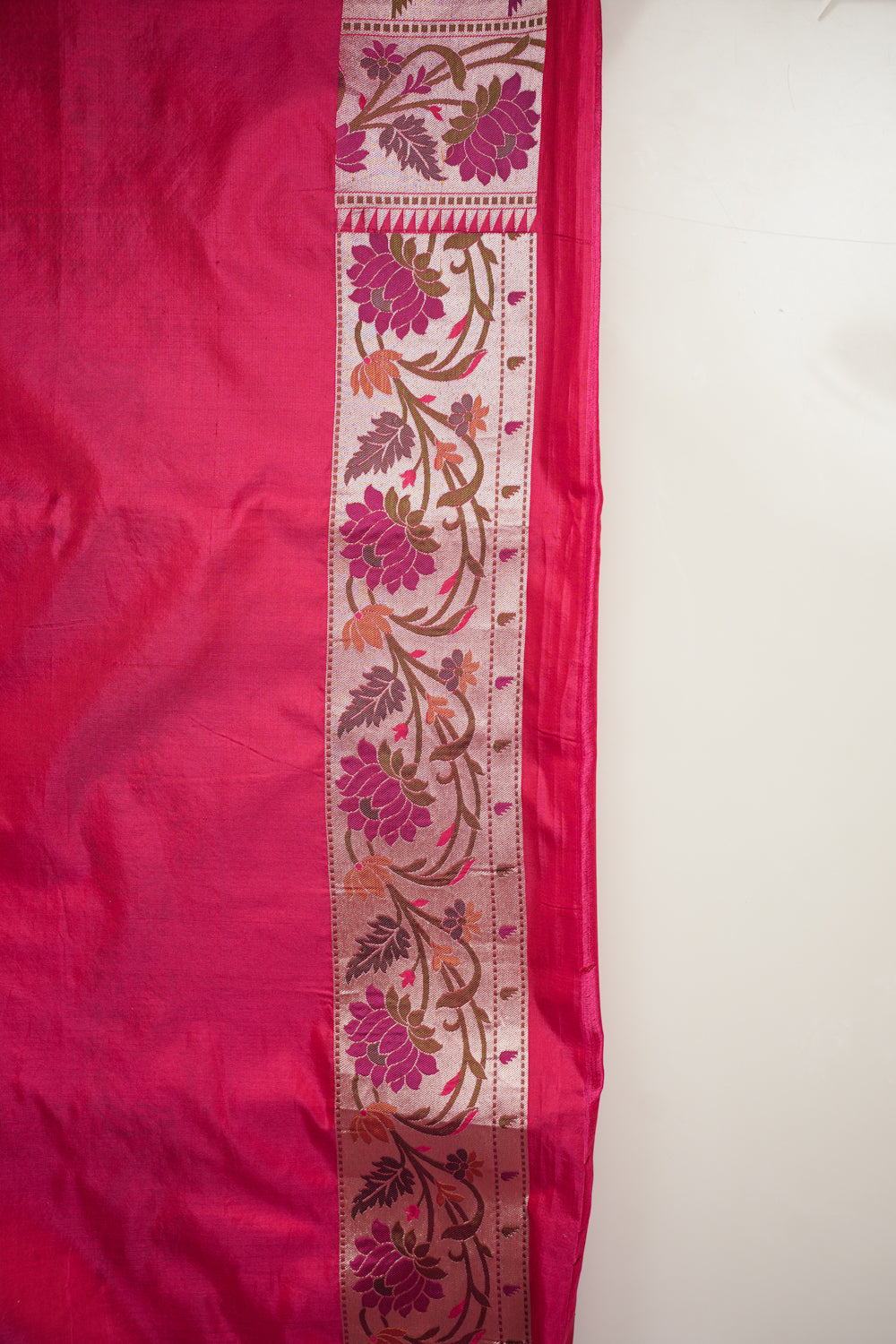 Rani Pink Patola Katan Silk Handwoven Bridal Banarasi Saree