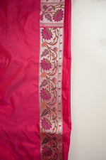 Rani Pink Patola Katan Silk Handwoven Bridal Banarasi Saree