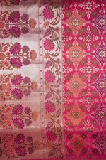 Rani Pink Patola Katan Silk Handwoven Bridal Banarasi Saree