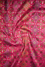Rani Pink Patola Katan Silk Handwoven Bridal Banarasi Saree