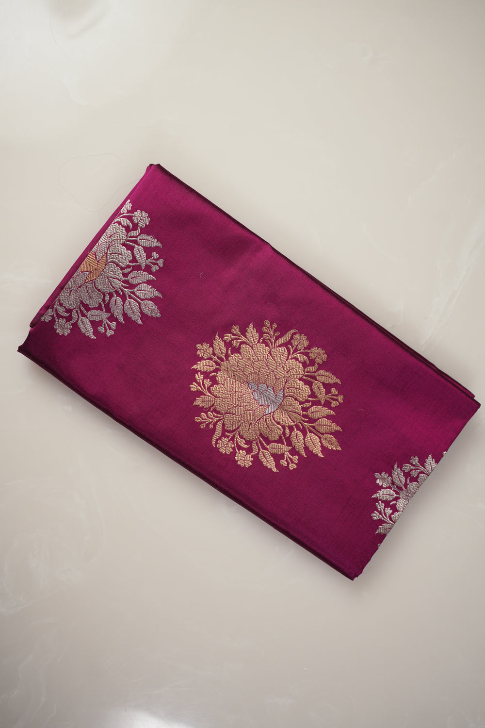 Magenta Pink Buta Katan Silk Handwoven Banarasi Co-ord set
