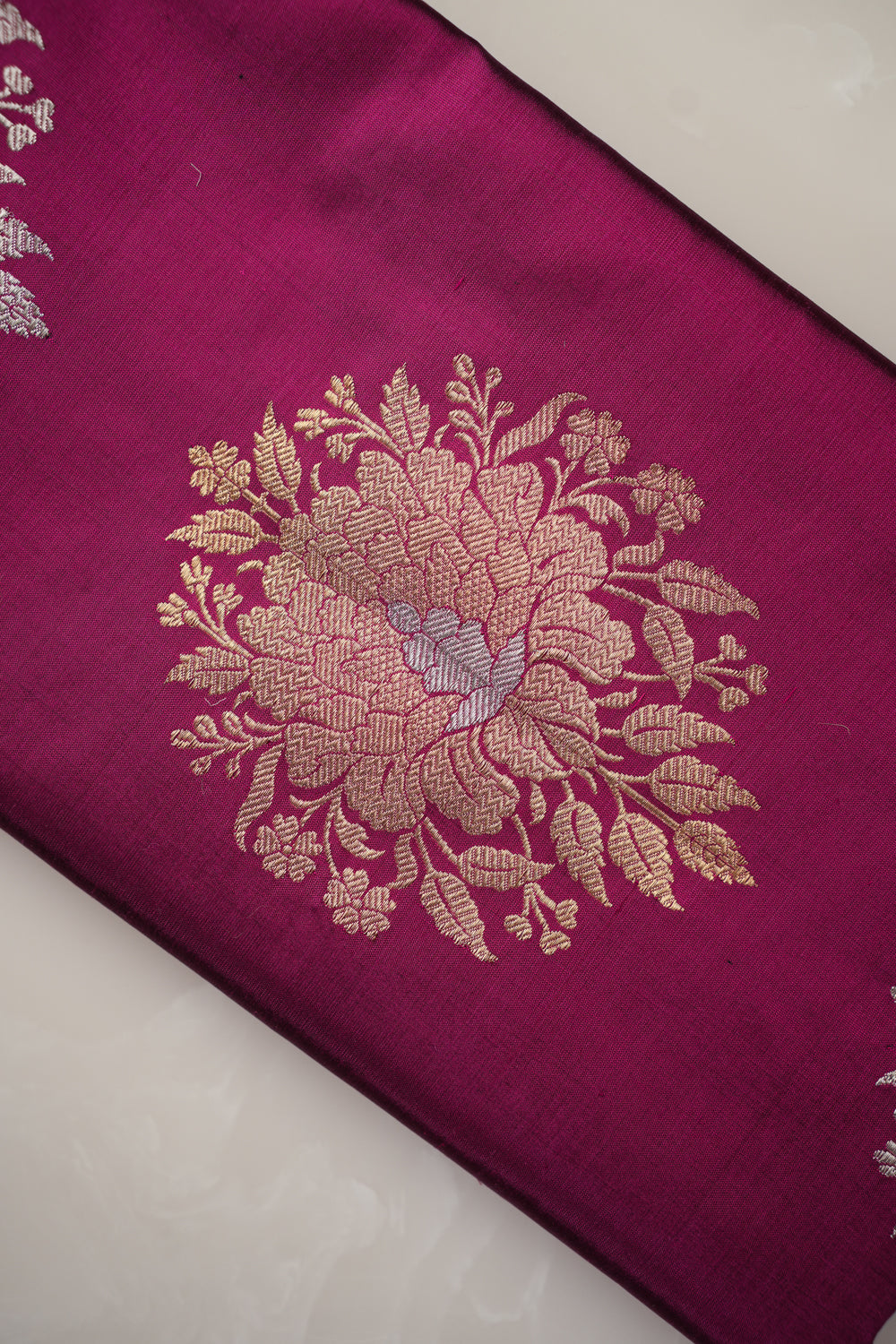 Magenta Pink Buta Katan Silk Handwoven Banarasi Co-ord set