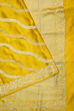 Honey Yellow Sona Roopa Mashru Silk  Handwoven Banarasi Saree