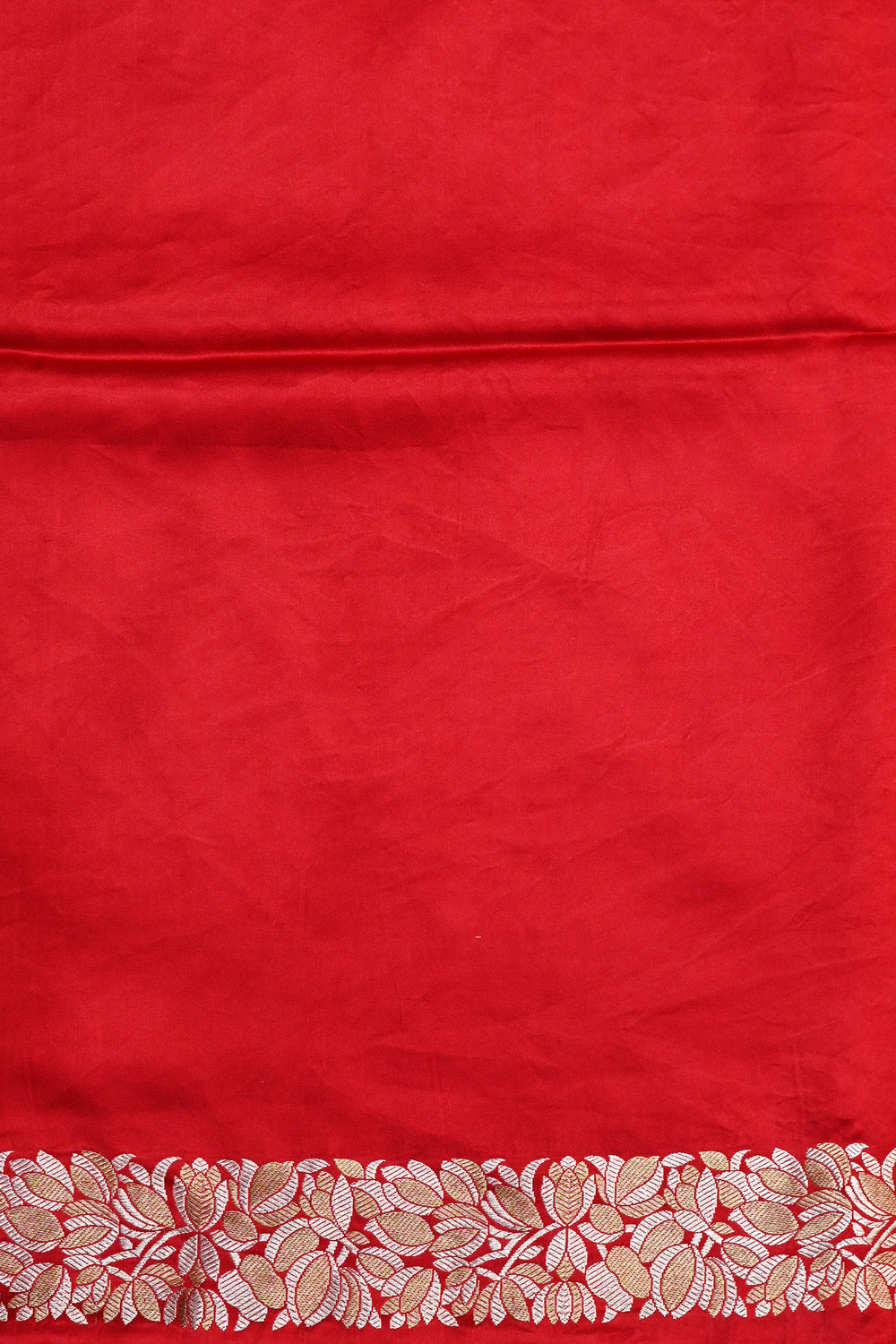 Crimson Red Sona Roopa Mashru Silk  Handwoven Banarasi Saree