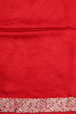 Crimson Red Sona Roopa Mashru Silk  Handwoven Banarasi Saree