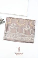 Salt White Sona Roopa Mashru Silk  Handwoven Banarasi Saree