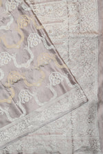 Salt White Sona Roopa Mashru Silk  Handwoven Banarasi Saree