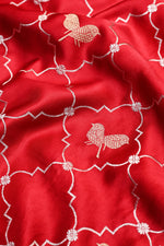 Crimson Red Sona Roopa Mashru Silk  Handwoven Banarasi Saree