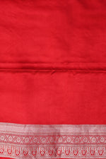 Crimson Red Sona Roopa Mashru Silk  Handwoven Banarasi Saree