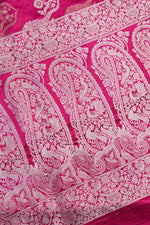 Hot Pink Sona Roopa Mashru Silk  Handwoven Banarasi Saree