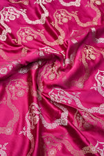 Hot Pink Sona Roopa Mashru Silk  Handwoven Banarasi Saree