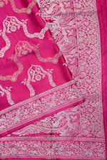 Hot Pink Sona Roopa Mashru Silk  Handwoven Banarasi Saree
