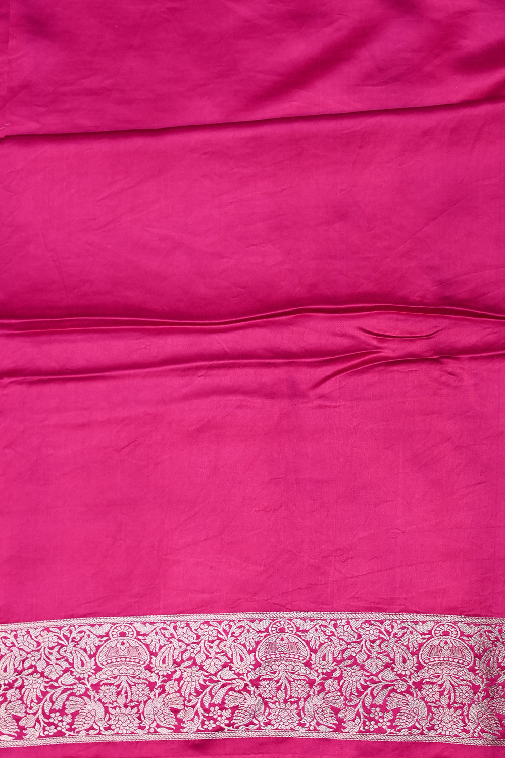 Hot Pink Sona Roopa Mashru Silk  Handwoven Banarasi Saree