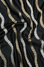 Ebony Black Sona Roopa Mashru Silk  Handwoven Banarasi Saree