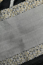 Ebony Black Sona Roopa Mashru Silk  Handwoven Banarasi Saree