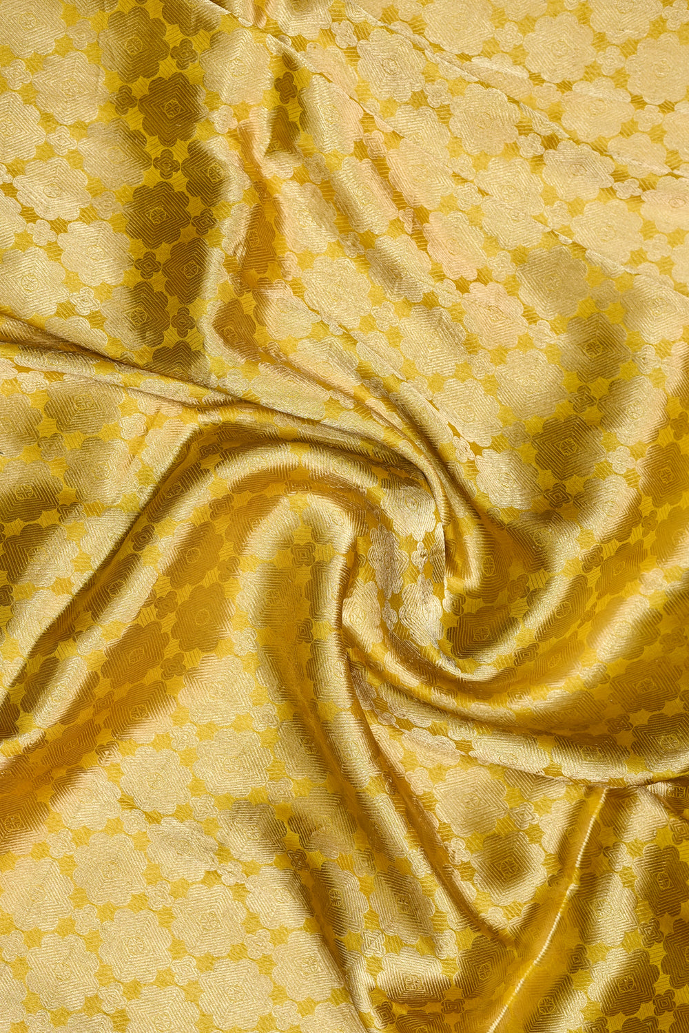 Honey Yellow Brocade Mashru Silk  Handwoven Banarasi Saree