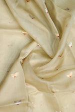 Linen  White Sona Roopa Breezy Organza  Handwoven Banarasi Saree