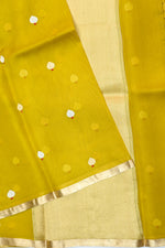 Corn Yellow Sona Roopa Breezy Organza  Handwoven Banarasi Saree