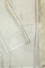 Chiffon White Tanchoi Mashru Silk  Handwoven Banarasi Saree