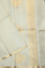 Cloud Grey Booti Katan Silk Handwoven Banarasi Saree